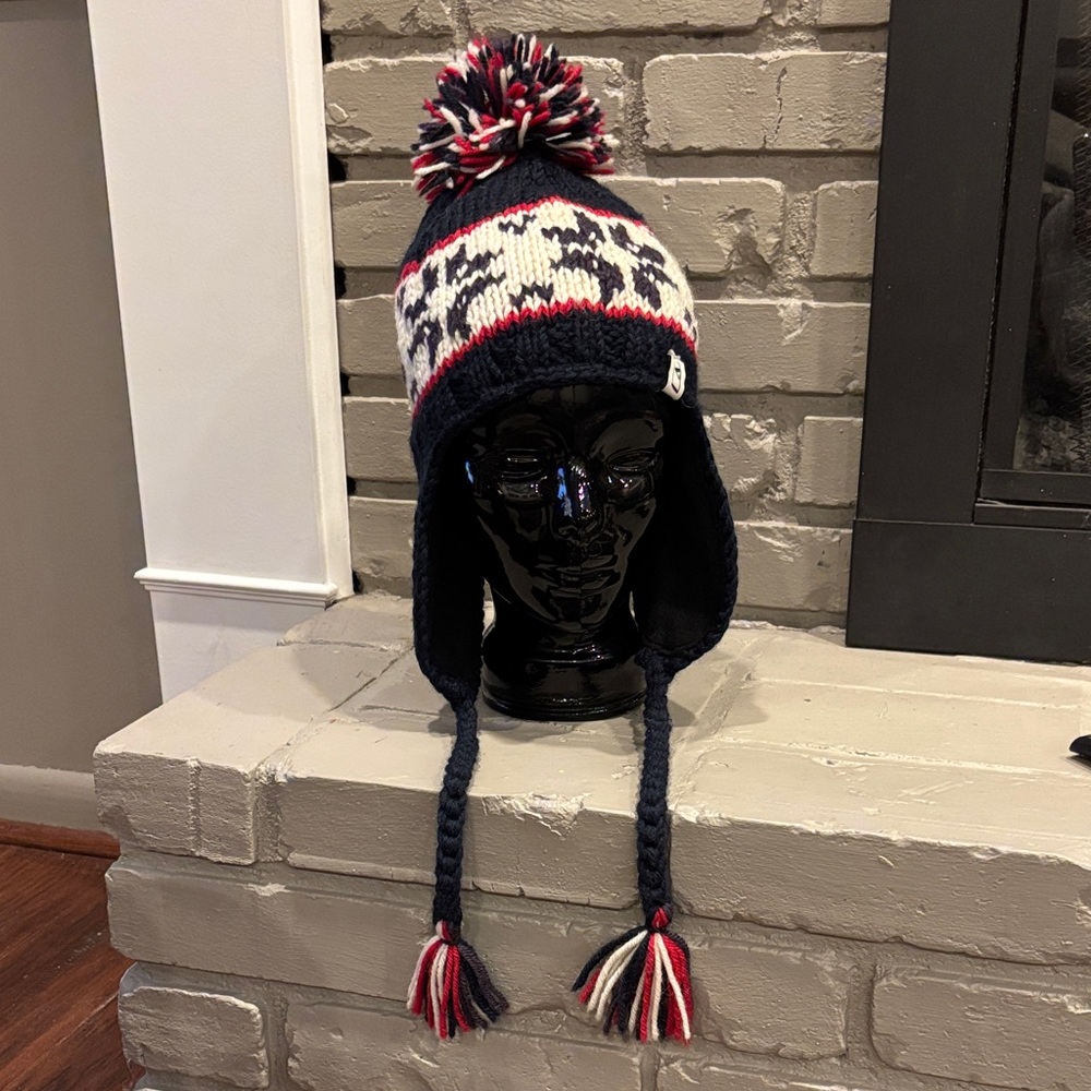 Cozy Adult‎ Unisex Fair Isle Wool Knit Pom-Pom Ear Flap Beanie Hat